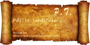 Páli Terézia névjegykártya